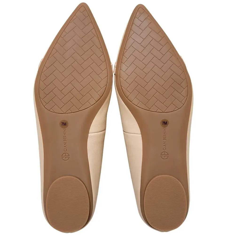Giani Bernini Women Bentlley Pointed Toe Ballet Flats Size US 7M Ginger Beige